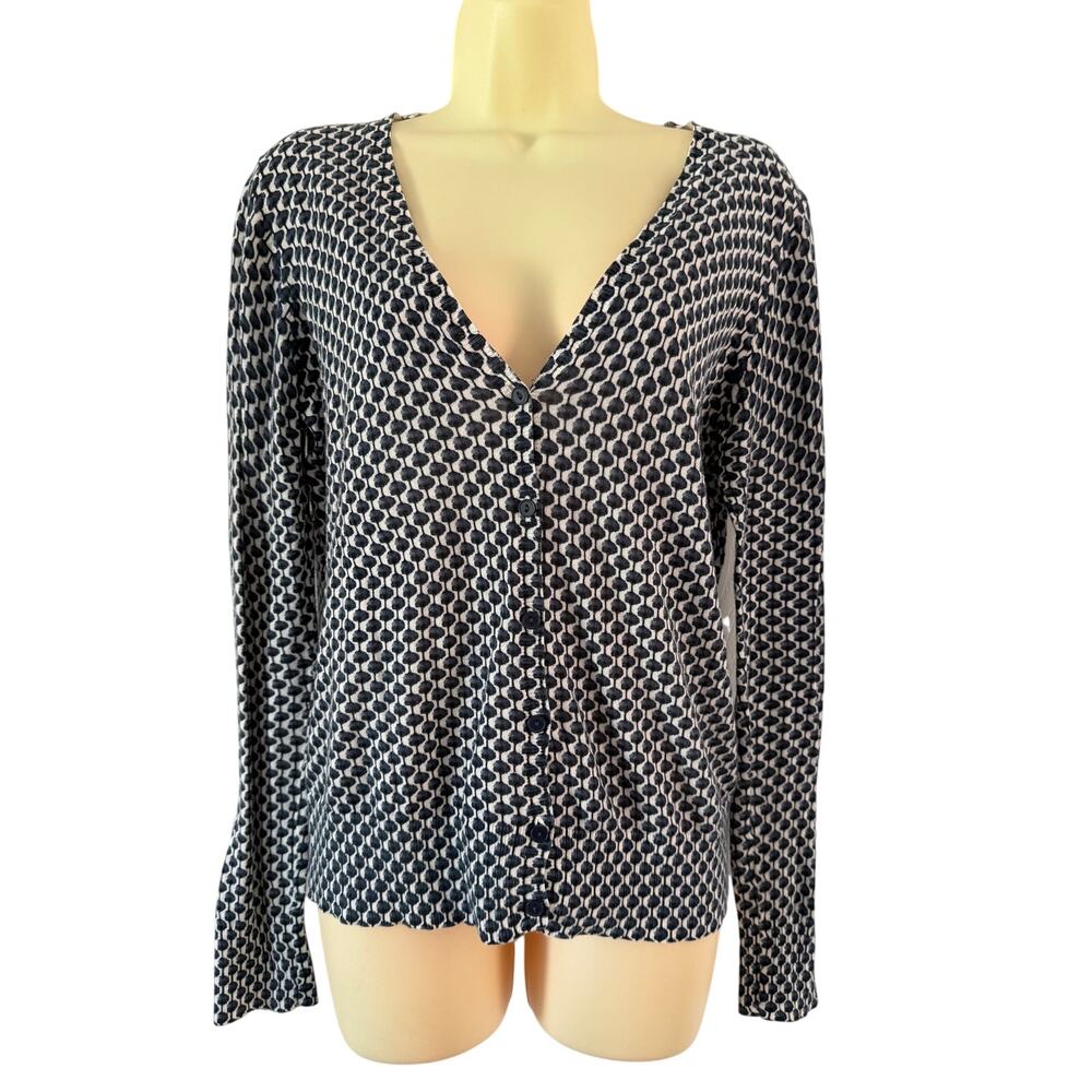 Loft Lightweight Thin Knit Print Cardigan Sweater Woman’s Size Small